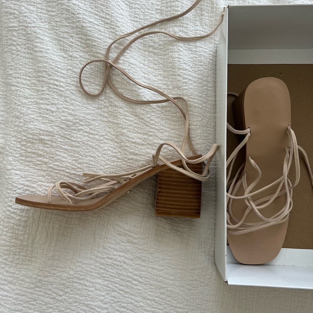 Revolve suede lace up heels